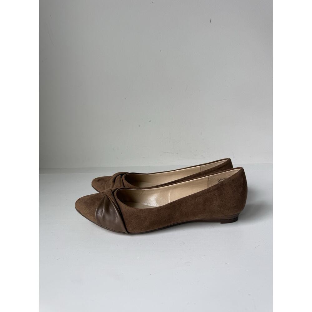 Coach & Four Ballet Flats Womens 8 Beige Bow Pointed Toe Slip On Casual Comfort - Picture 2 of 8